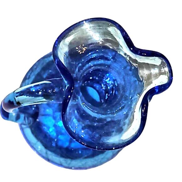 Vintage Pilgrim Glass Hand Blown Crackle Art Glass Cruet/Vase - Picture 2 of 6